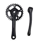 CDHPOWER Single Speed Crankset  for Mountain Road Bike Fixed Gear Bicycle Folding Bicycle(Square...