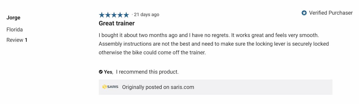 real customer reviews CycleOps Fluid 2